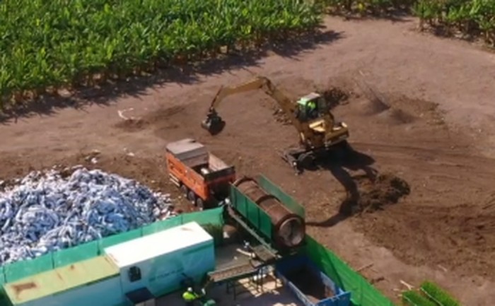 Module operating on site beside a field